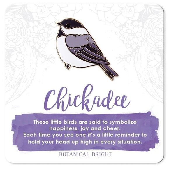 2 for $25 -‎ Chickadee Bird Enamel Pin - Gold Plated Nature & Wildlife Jewelry - Picture 1 of 3